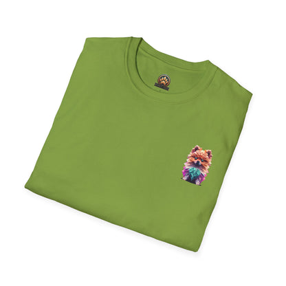 Polygon Pomeranian Dog T-Shirt - Pocket & Large Back Print
