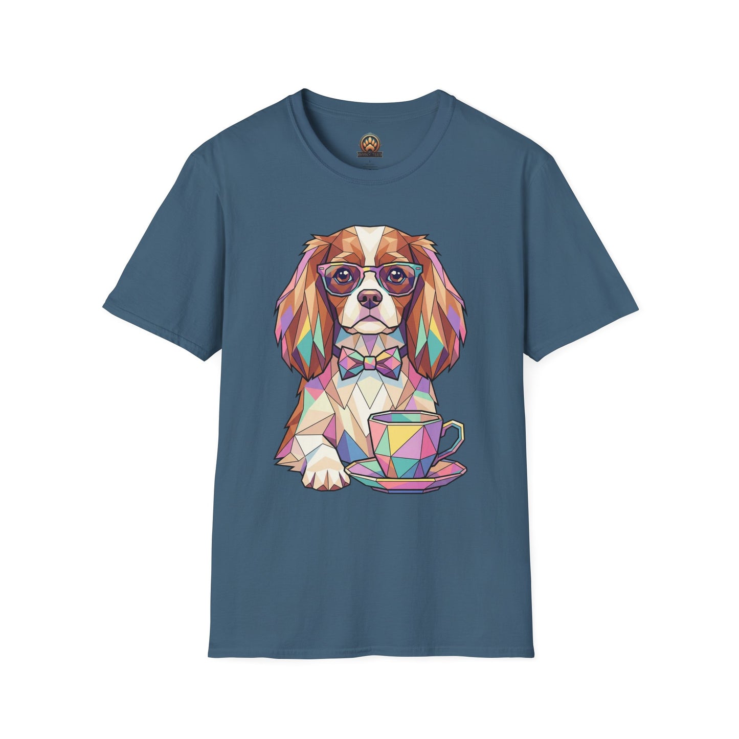 Tea Party Cavalier King Charles Tee - Large Front Print