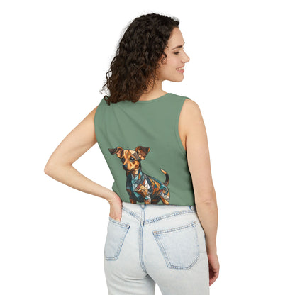 Polygon Style Pop Art Chiweenie Dog Dyed Tank Top - Pocket & Large Back Print
