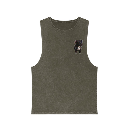 Polygon Pitbull Stonewash Tank - Pocket & Large Back Print
