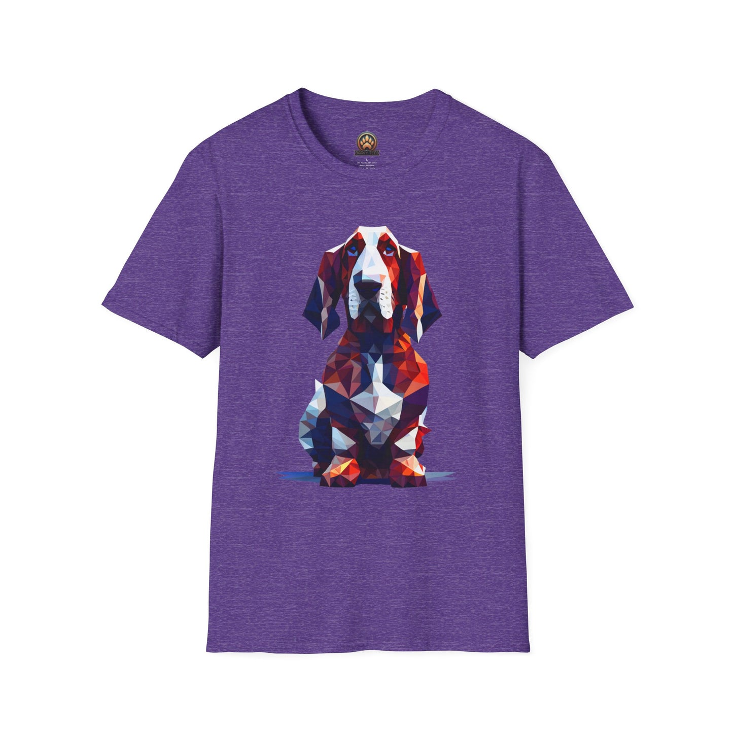Polygon Basset Hound Tee - Large Front Print
