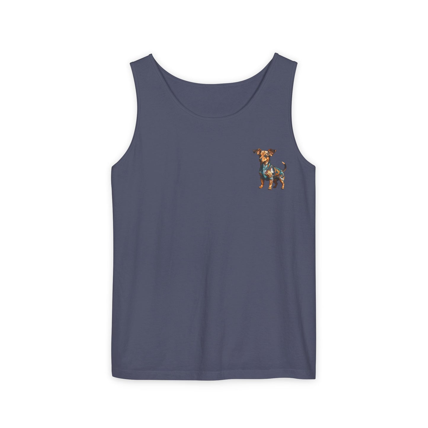 Polygon Style Pop Art Chiweenie Dog Dyed Tank Top - Pocket & Large Back Print