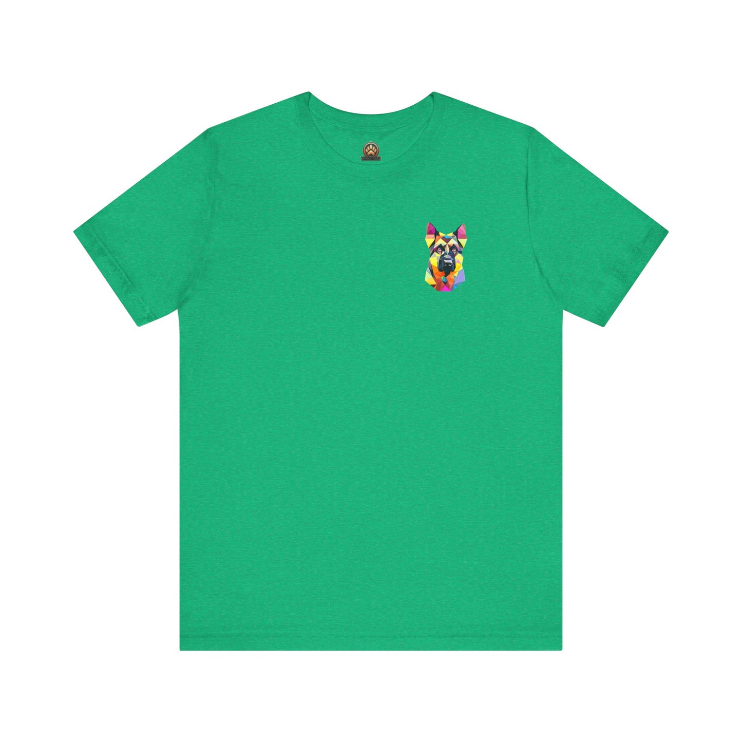 Polygon Style Pop Art German Shepherd Dog T-Shirt - Pocket & Large Back Print
