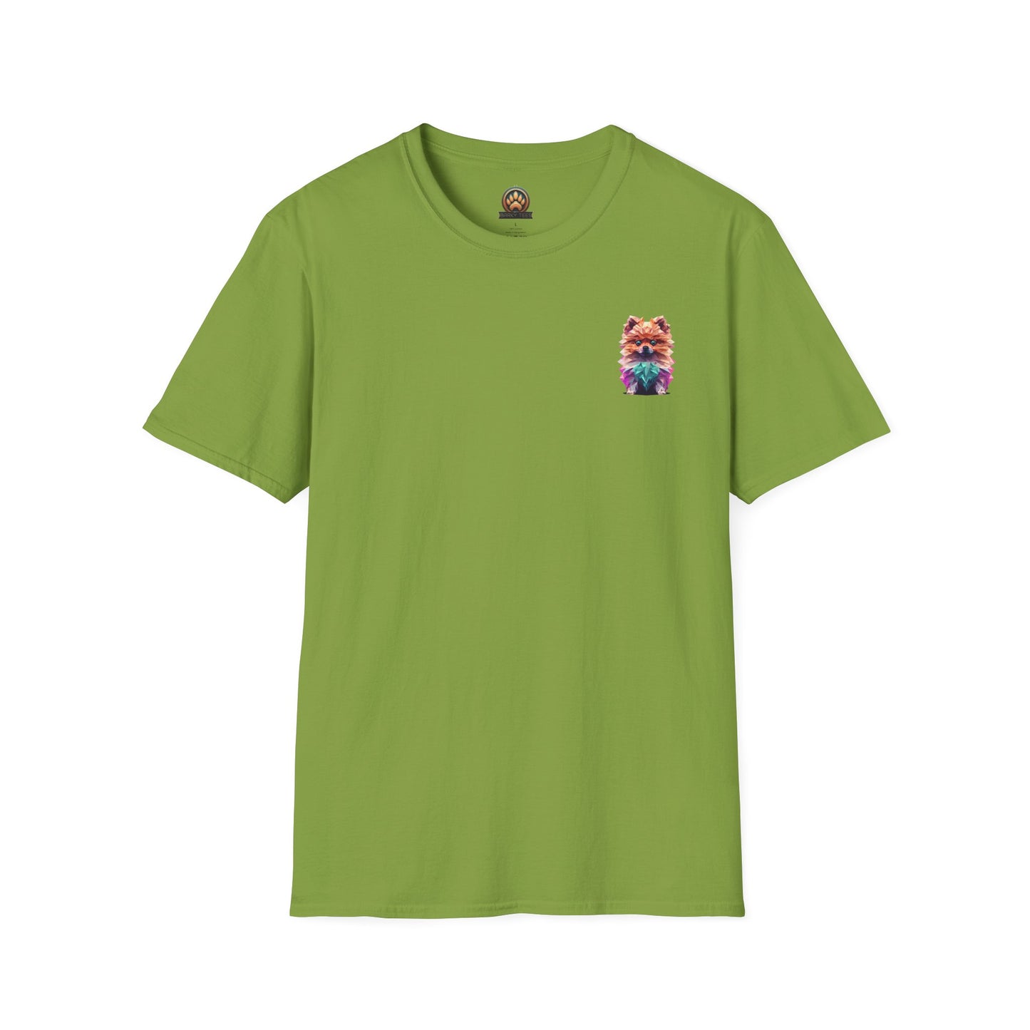 Polygon Pomeranian Dog T-Shirt - Pocket & Large Back Print