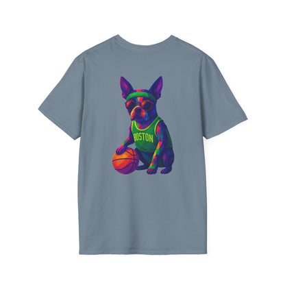 Boston Terrier Basketball Tee - Pocket & Large Back Print