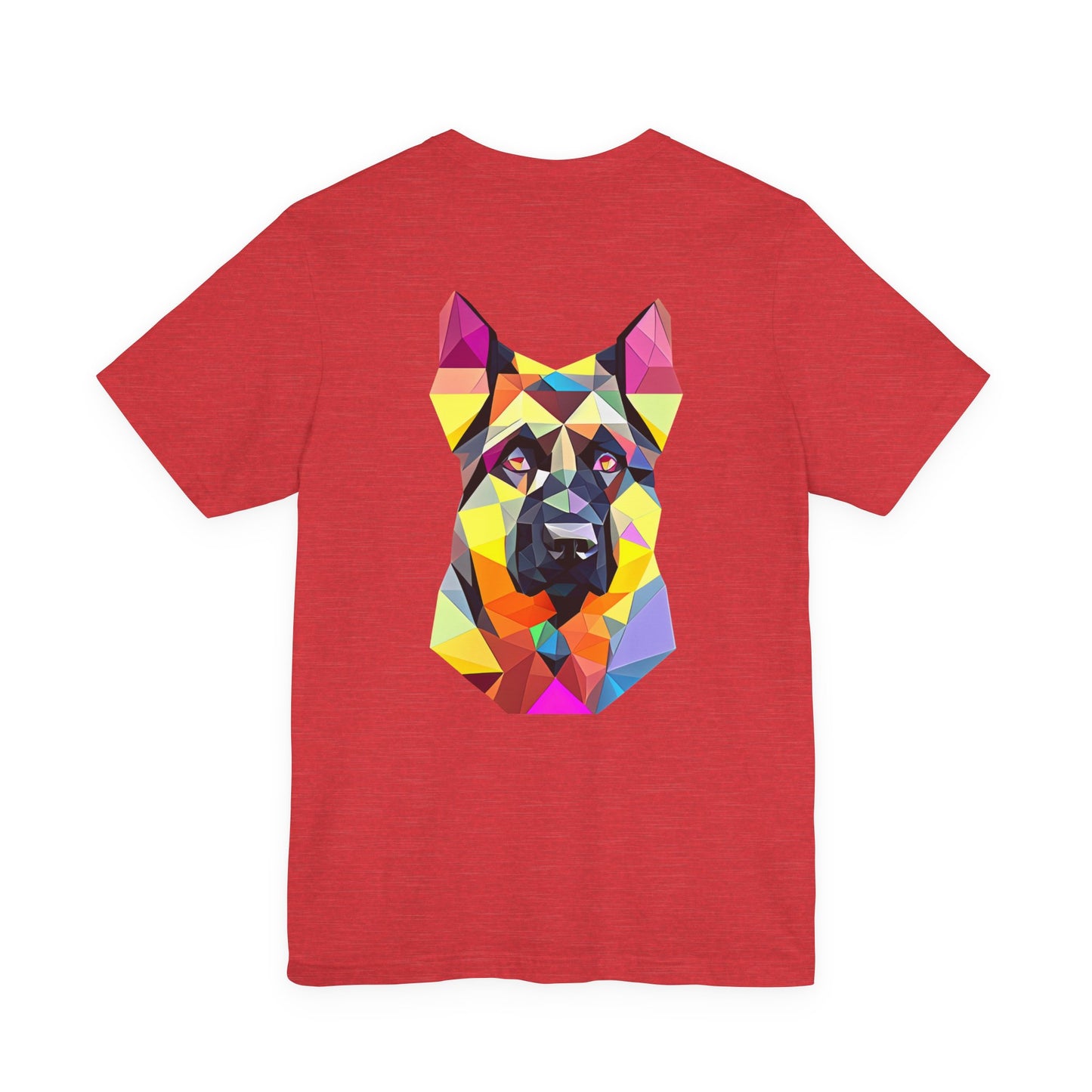 Polygon Style Pop Art German Shepherd Dog T-Shirt - Pocket & Large Back Print