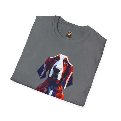 Polygon Basset Hound Tee - Large Front Print