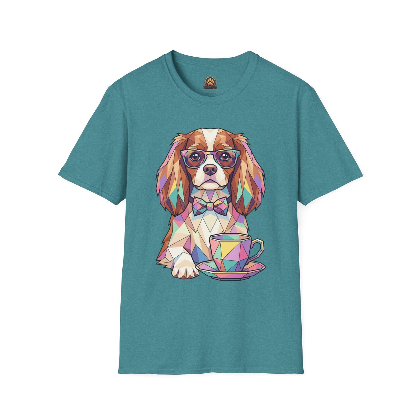 Tea Party Cavalier King Charles Tee - Large Front Print