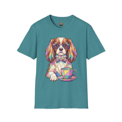 Tea Party Cavalier King Charles Tee - Large Front Print