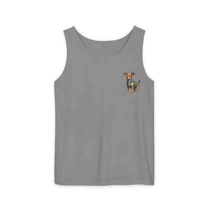 Polygon Style Pop Art Chiweenie Dog Dyed Tank Top - Pocket & Large Back Print