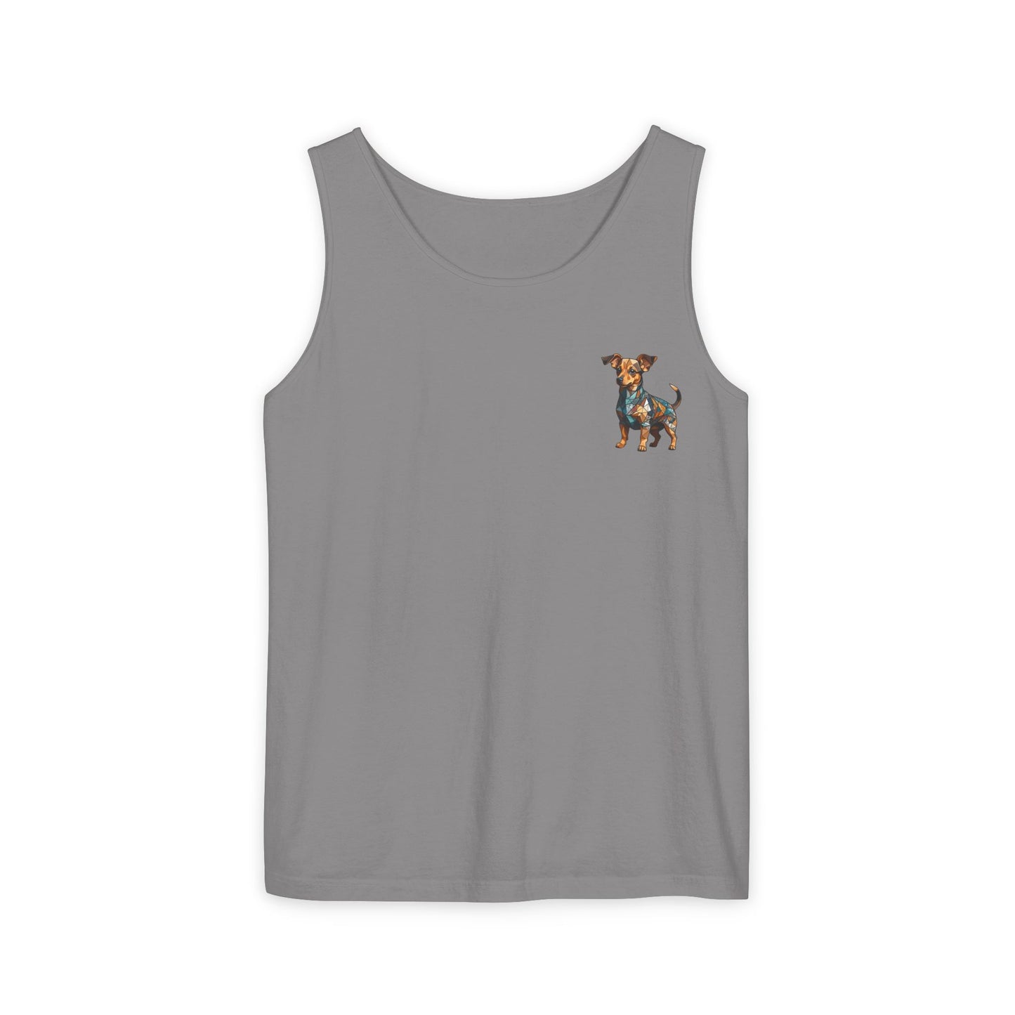 Polygon Style Pop Art Chiweenie Dog Tank Top - Front Pocket Print Only