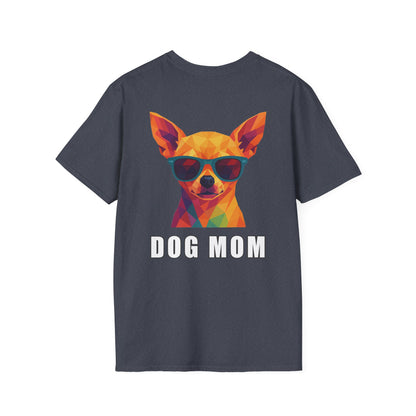 Dog Mom Tee – Polygon Chihuahua Edition - Pocket Logo and Large Back Print