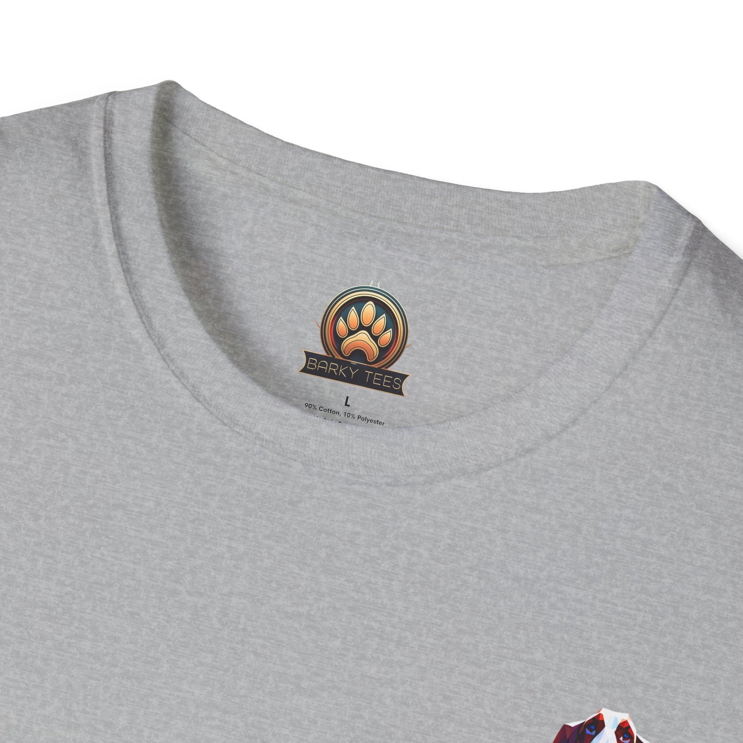 Polygon Style Pop Art Basset Hound T-Shirt - Pocket & Large Back Print