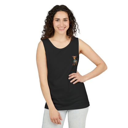 Polygon Style Pop Art Chiweenie Dog Tank Top - Front Pocket Print Only