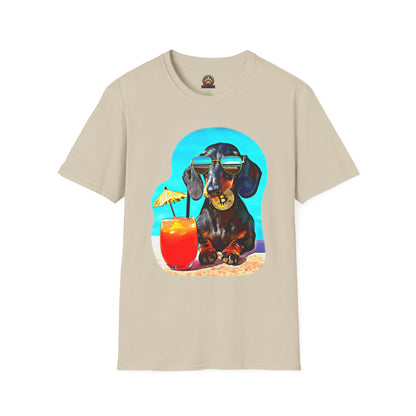Bitcoin Dachshund Tee - Large Front Print