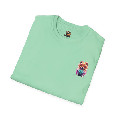 Polygon Pomeranian Dog T-Shirt - Pocket & Large Back Print