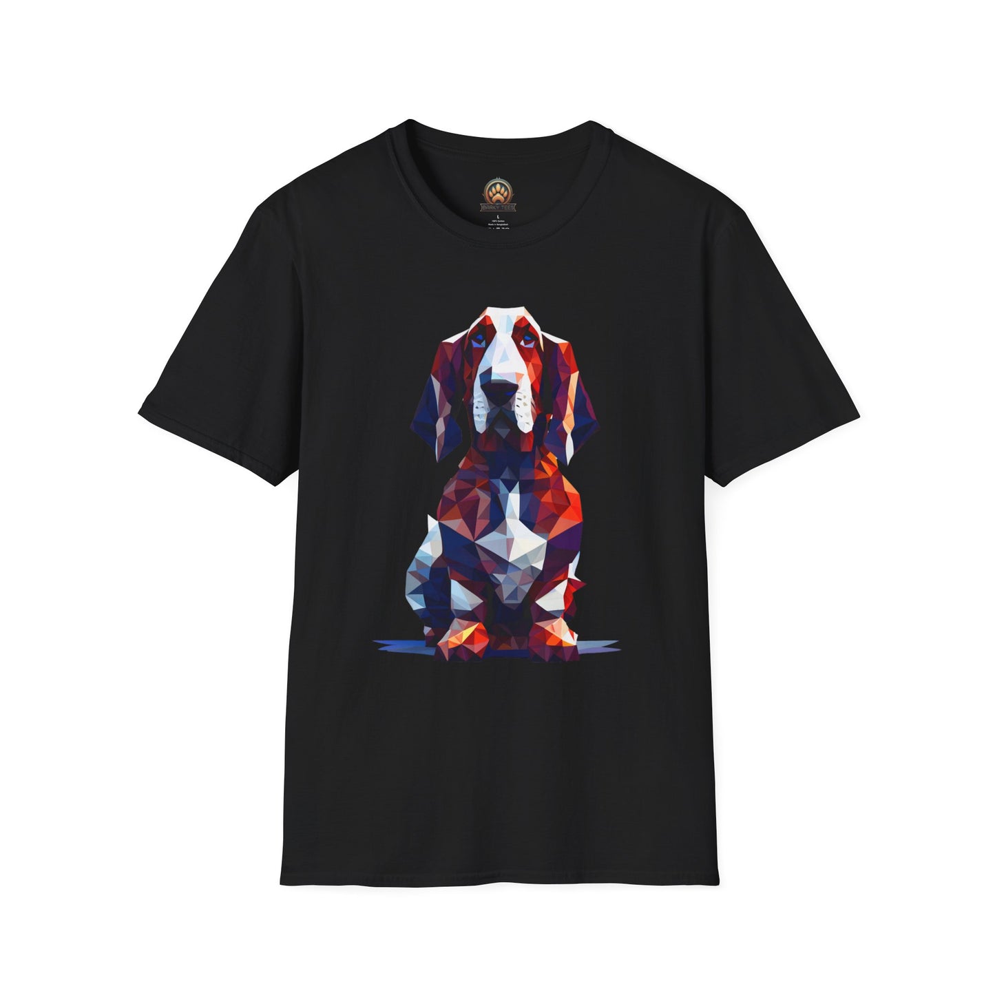 Polygon Basset Hound Tee - Large Front Print
