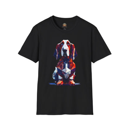 Polygon Basset Hound Tee - Large Front Print