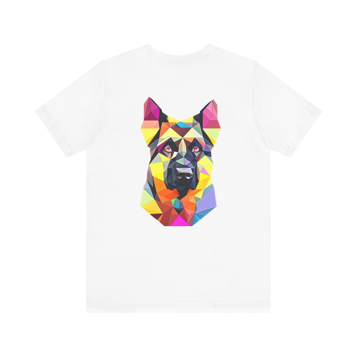 Polygon Style Pop Art German Shepherd Dog T-Shirt - Pocket & Large Back Print