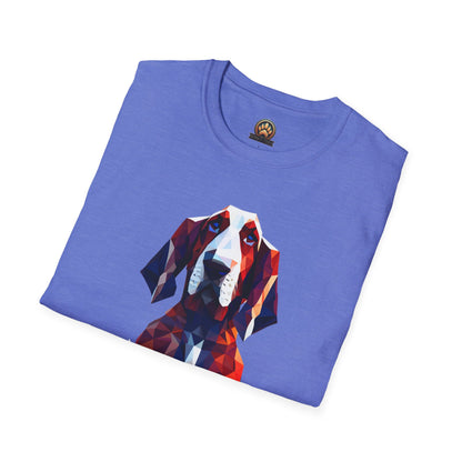 Polygon Basset Hound Tee - Large Front Print