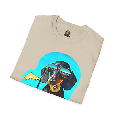 Bitcoin Dachshund Tee - Large Front Print