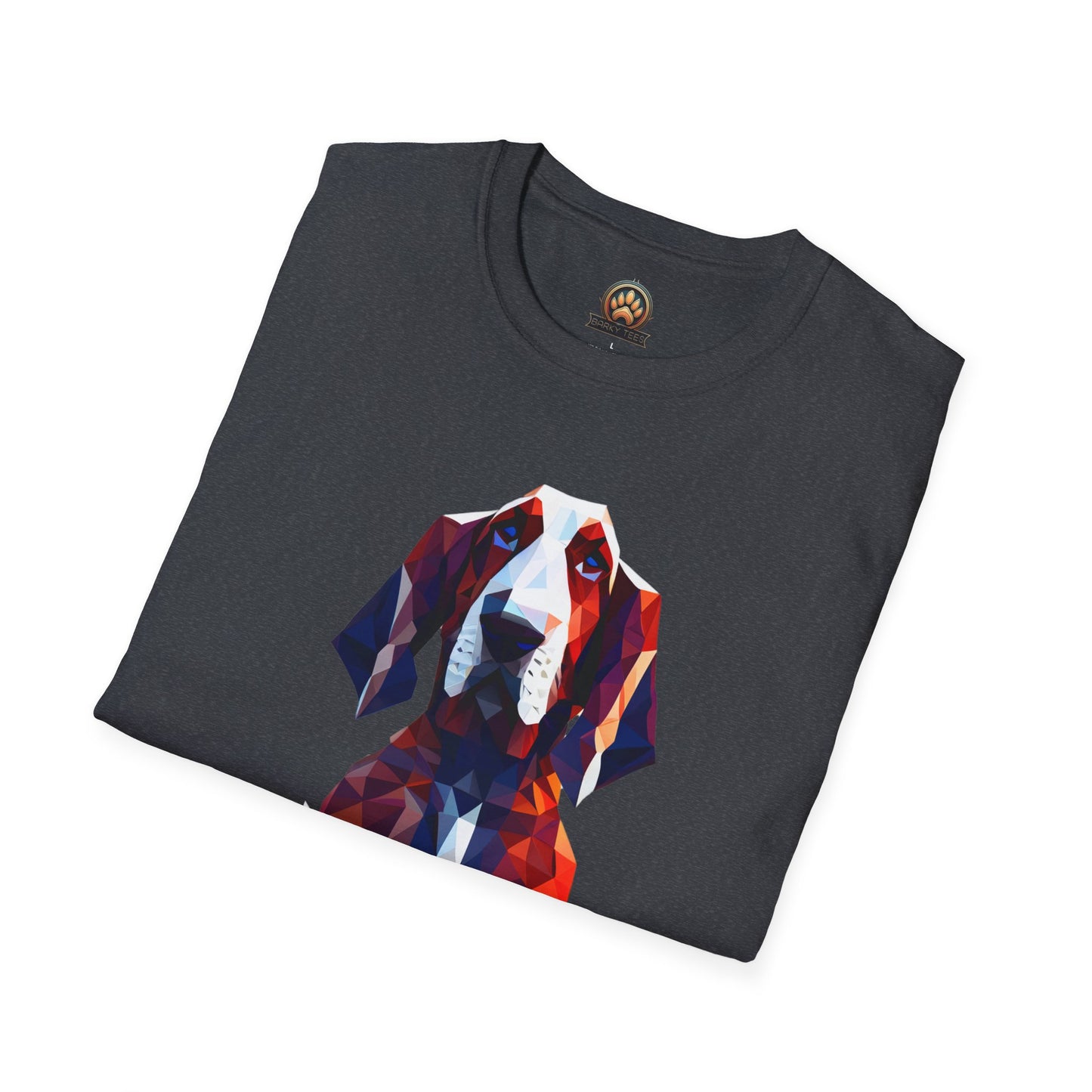 Polygon Basset Hound Tee - Large Front Print