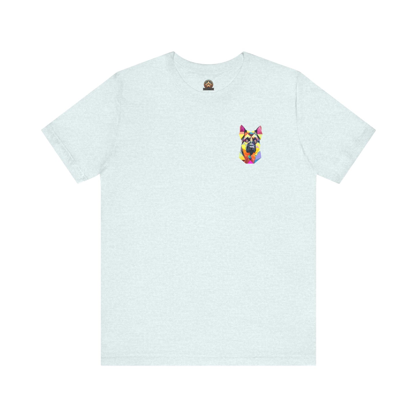 Polygon Style Pop Art German Shepherd Dog T-Shirt - Pocket & Large Back Print