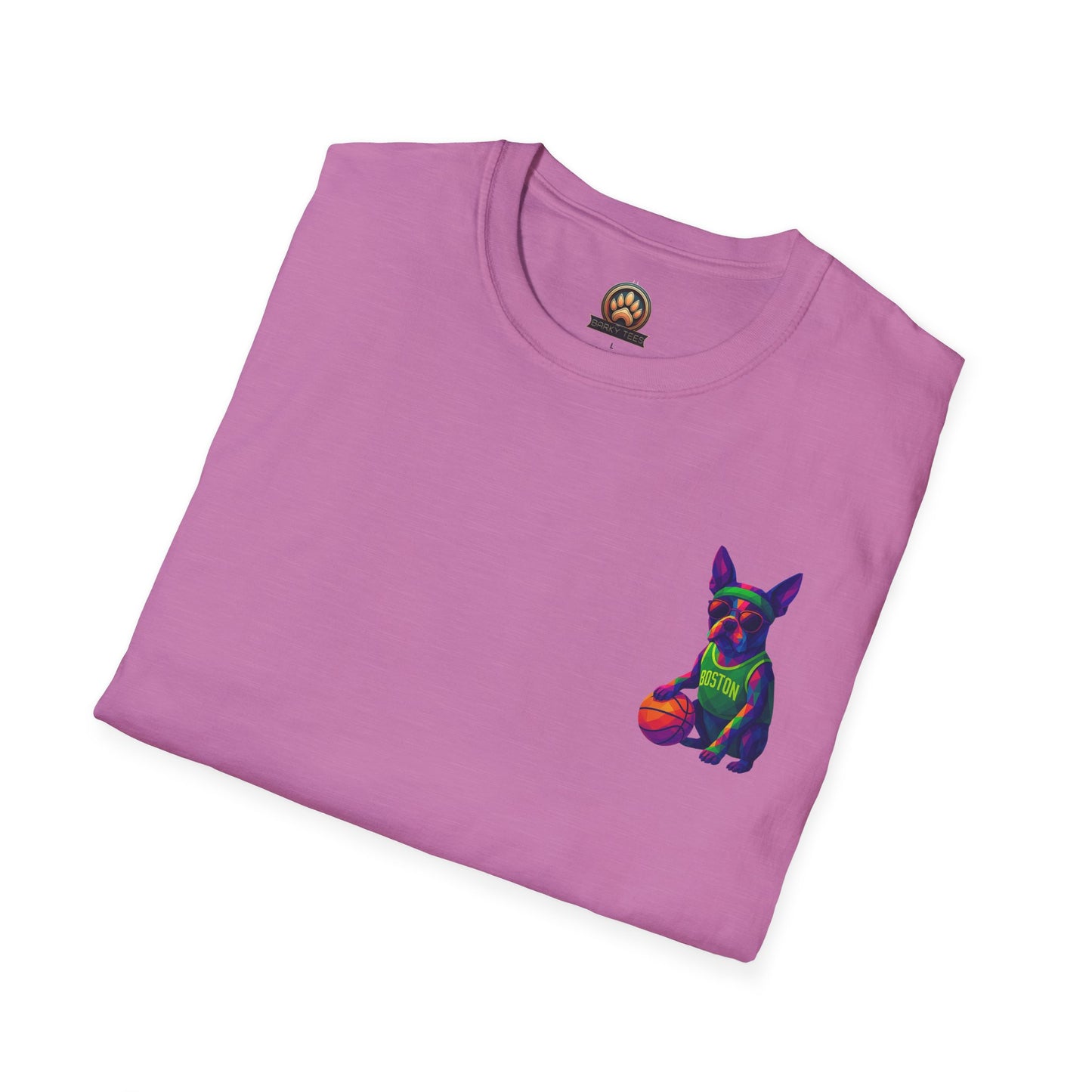 Boston Terrier Basketball Tee - Pocket & Large Back Print