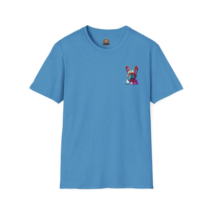Polygon Style French Bull Dog T-Shirt - Pocket & Large Back Print