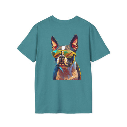 Sunny Boston Terrier Tee - Pocket & Large Back Print