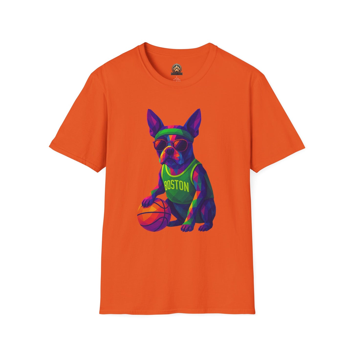 Boston Terrier Basketball Tee - Large Front Print