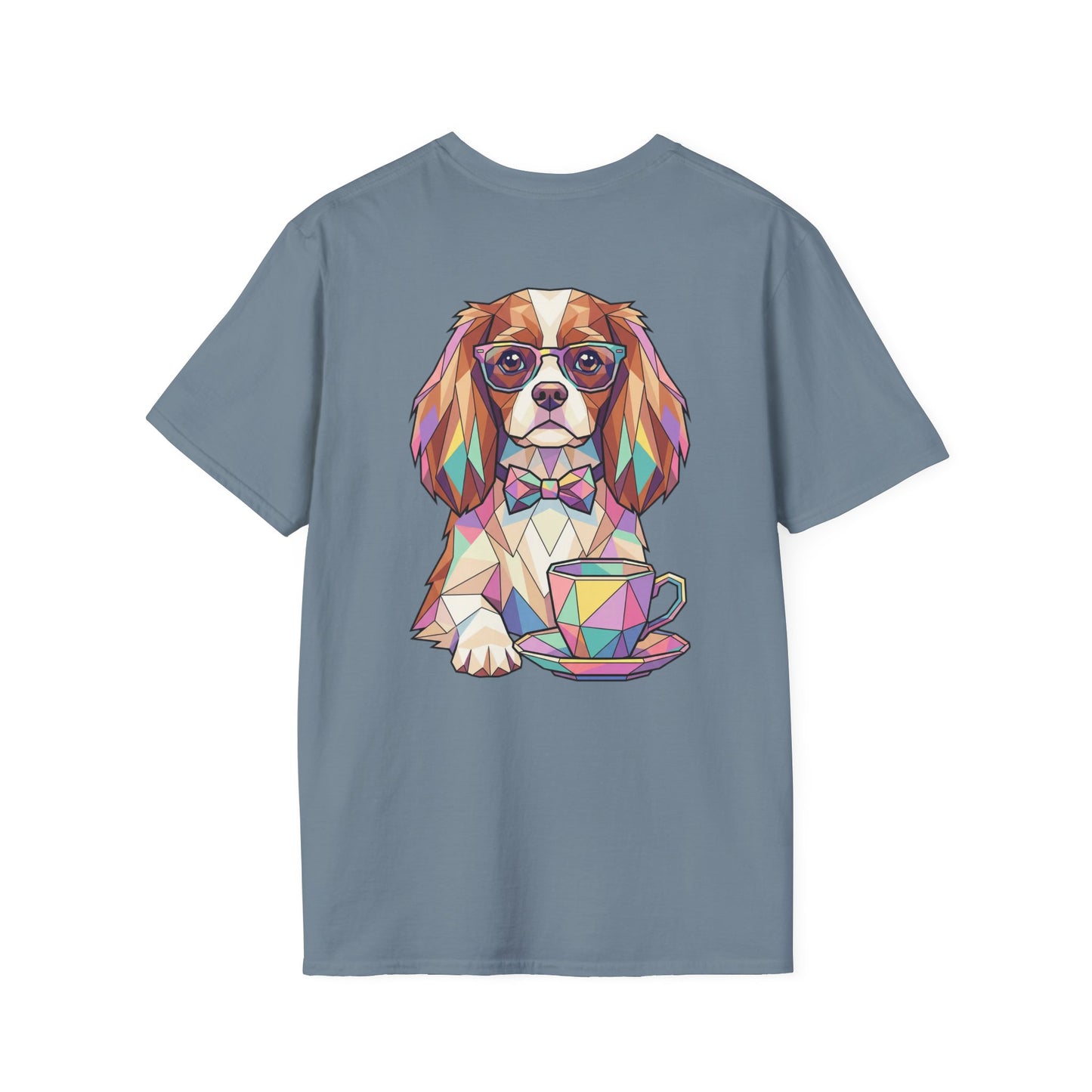 Tea Party Cavalier King Charles Tee - Pocket & Large Back Print