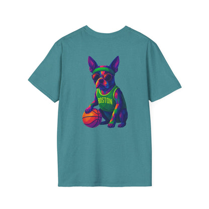 Boston Terrier Basketball Tee - Pocket & Large Back Print