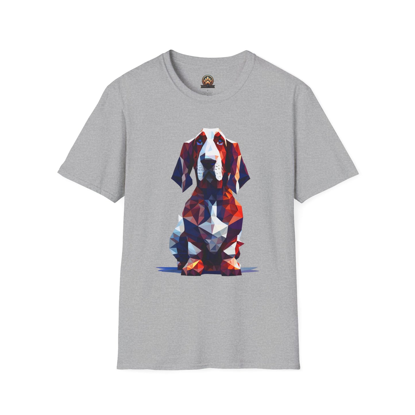 Polygon Basset Hound Tee - Large Front Print