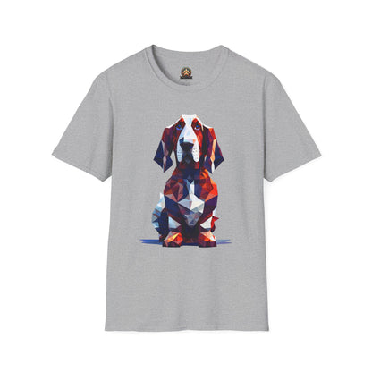 Polygon Basset Hound Tee - Large Front Print