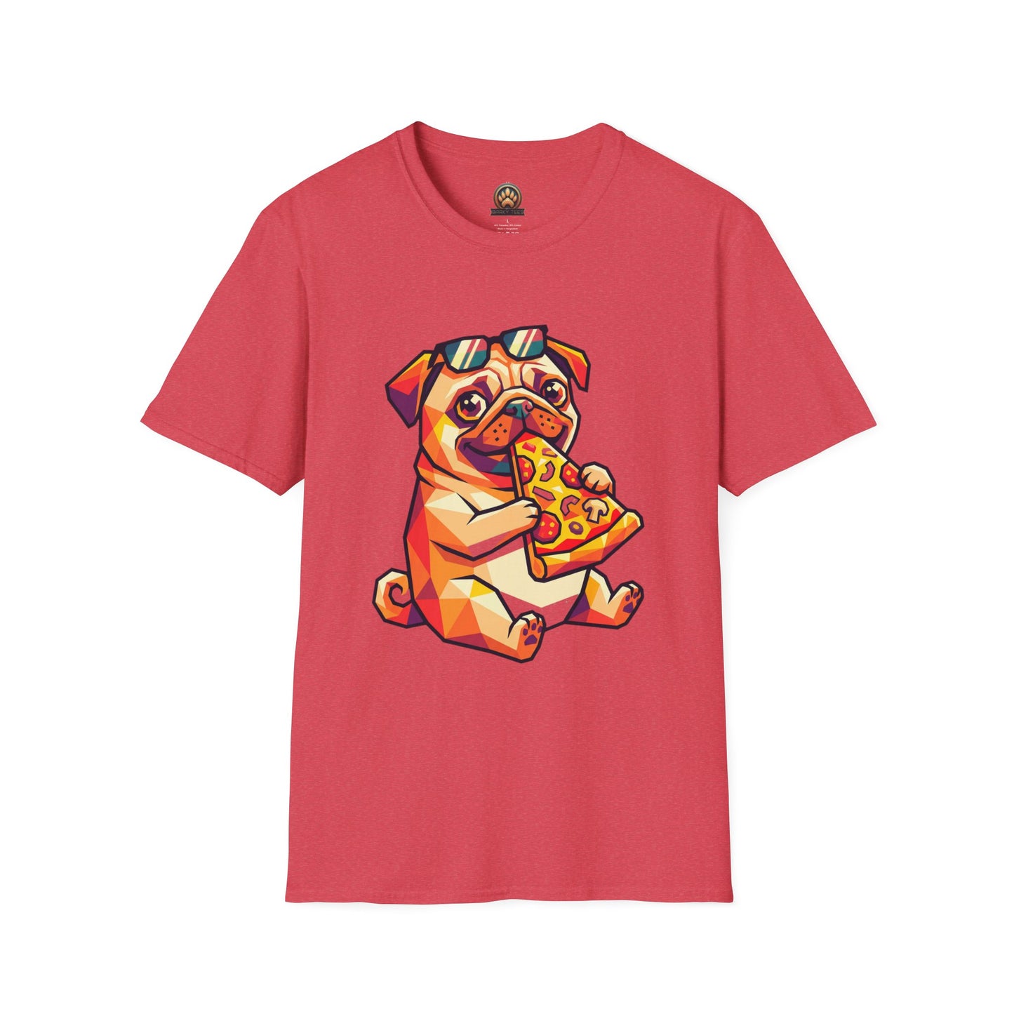 Pizza Pug Tee - Large Front Print