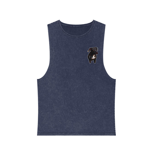 Polygon Pitbull Stonewash Tank - Pocket & Large Back Print