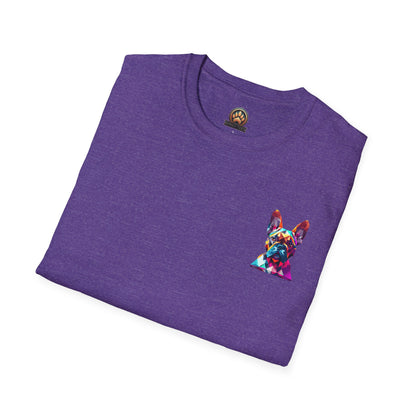 Polygon Style French Bull Dog T-Shirt - Pocket & Large Back Print