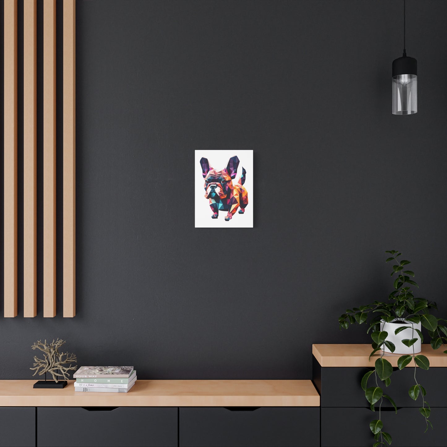 Polygon Style Pop Art French Bulldog Matte Canvas, Stretched, 1.25"
