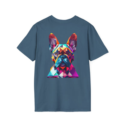 Polygon Style French Bull Dog T-Shirt - Pocket & Large Back Print