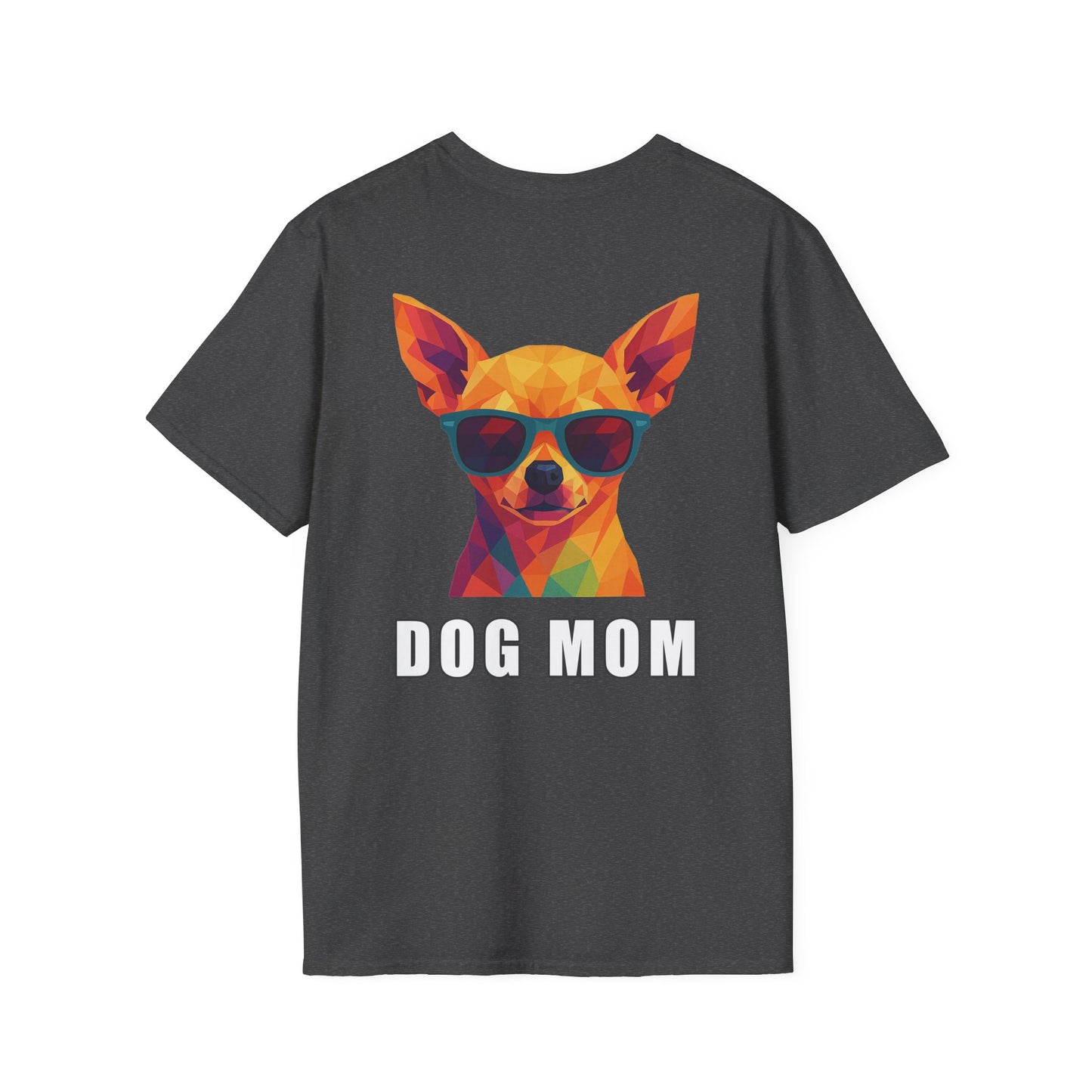 Dog Mom Tee – Polygon Chihuahua Edition - Pocket Logo and Large Back Print