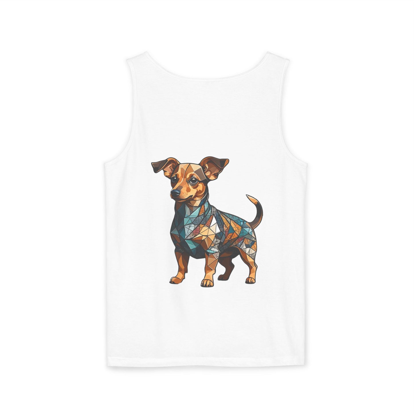 Polygon Style Pop Art Chiweenie Dog Dyed Tank Top - Pocket & Large Back Print