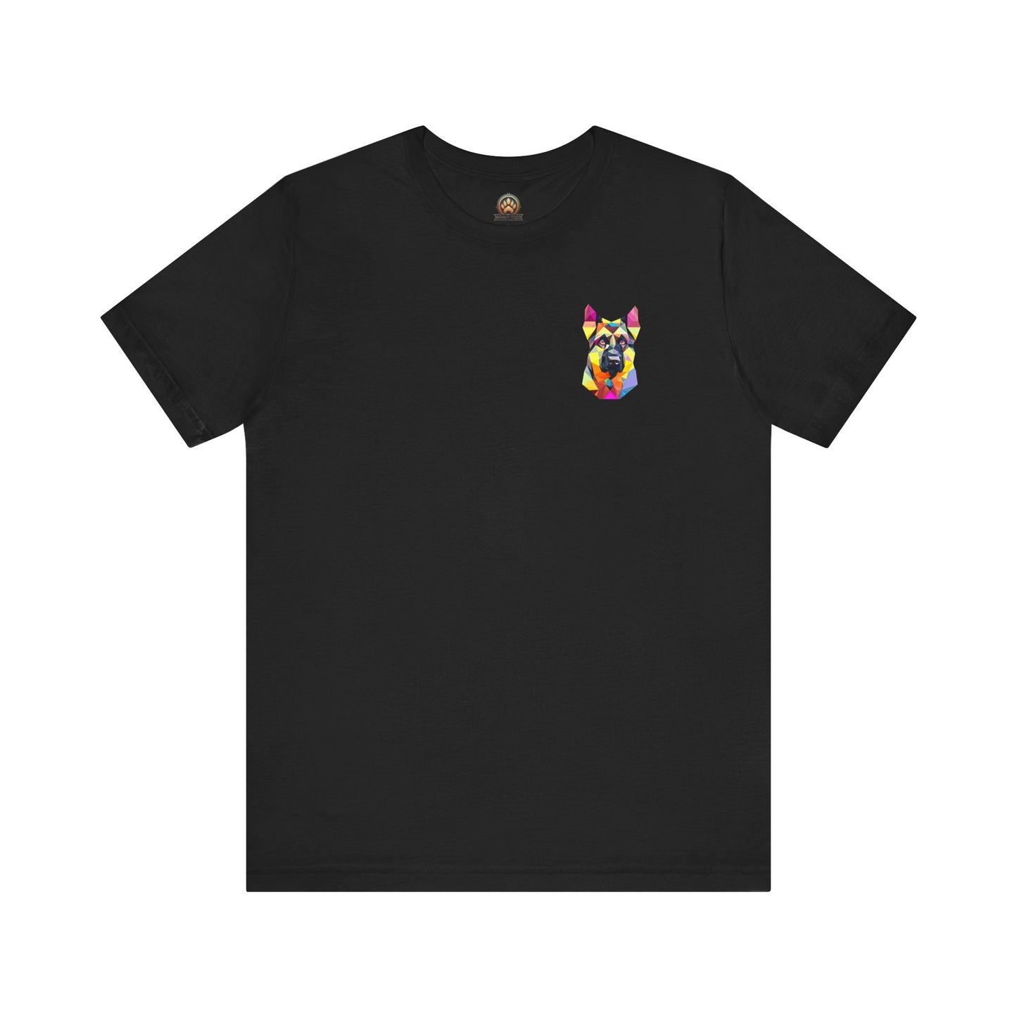 Polygon Style Pop Art German Shepherd Dog T-Shirt - Pocket & Large Back Print