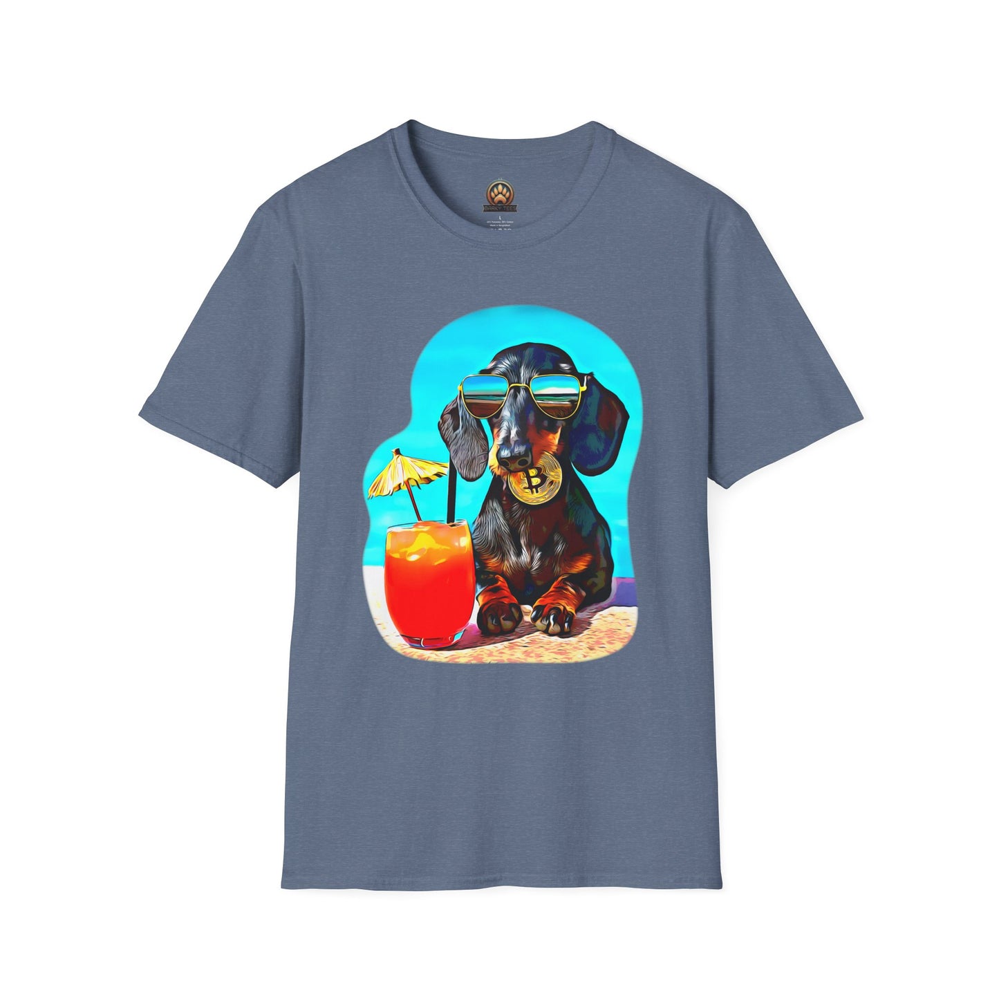 Bitcoin Dachshund Tee - Large Front Print
