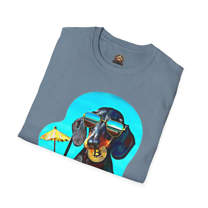 Bitcoin Dachshund Tee - Large Front Print