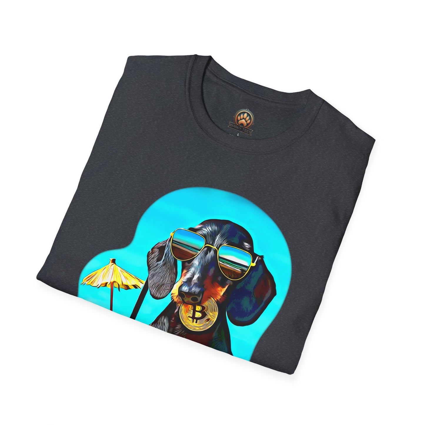 Bitcoin Dachshund Tee - Large Front Print