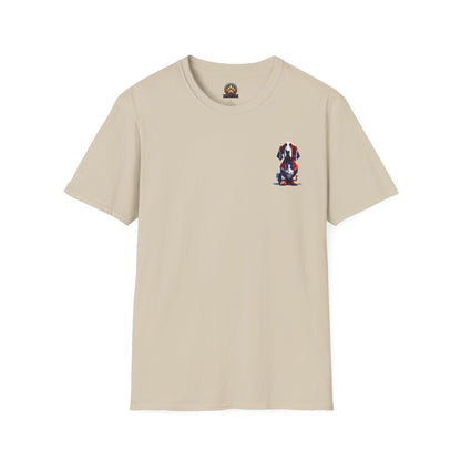 Polygon Style Pop Art Basset Hound T-Shirt - Pocket & Large Back Print