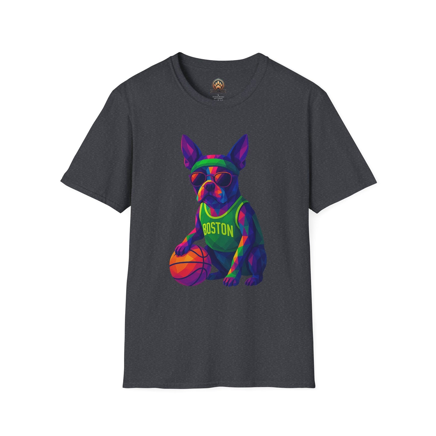 Boston Terrier Basketball Tee - Large Front Print