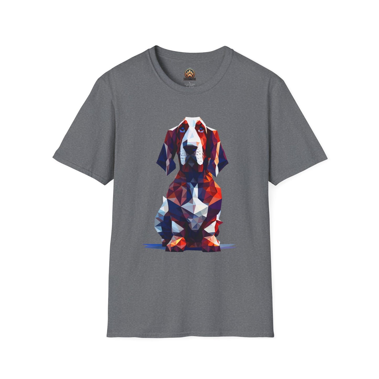 Polygon Basset Hound Tee - Large Front Print