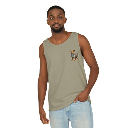 Polygon Style Pop Art Chiweenie Dog Dyed Tank Top - Pocket & Large Back Print
